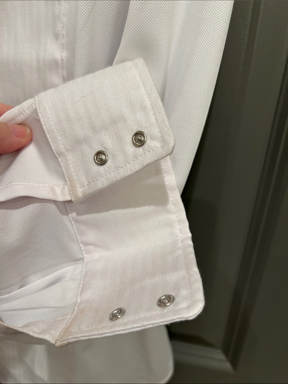 Ariat White Long-Sleeve Show Shirt with Pinstripe Front NWT - Picture 8 of 9